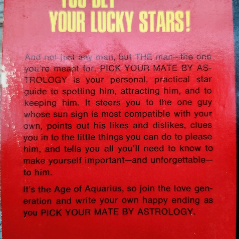 Pick Your Mate by‎ Astrology Pauline Messina 1970 Vintage Astrology PB HTF Rare
